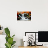 Wasserfall und Herbst Poster (Heimbüro)