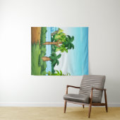 Wasserfall- und Höhlenlandschaft Wandteppich (Beispiel (Horizontal))