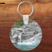 Wasserfall und Iceberg Alaska Binnenpass Schlüsselanhänger (Vorderseite)