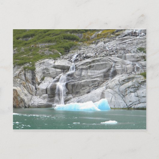 Wasserfall und Iceberg Alaska Inside Passage Postkarte (Vorderseite)
