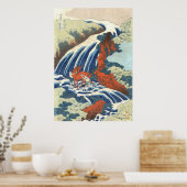Wasserfall und Pferd, Katsushika Hokusai Poster (Küche)