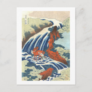 Wasserfall und Pferd, Katsushika Hokusai Postkarte