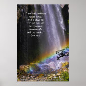 Wasserfall und Regenbogen Druck mit Schrift Verse Poster (Vorne)