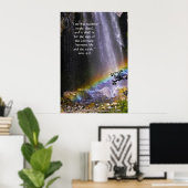 Wasserfall und Regenbogen Druck mit Schrift Verse Poster (Heimbüro)