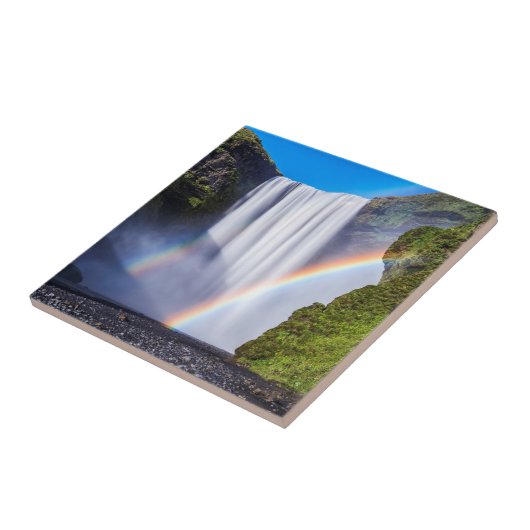 Wasserfall und Regenbogen Fliese (Seite)