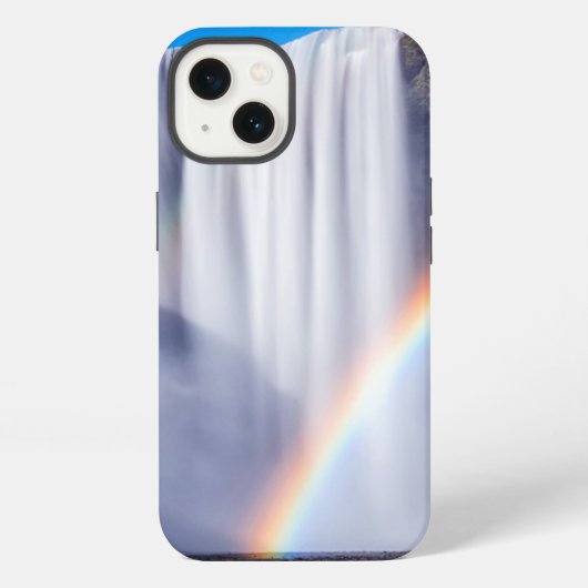 Wasserfall und Regenbogen iPhone Hülle (Rückseite)