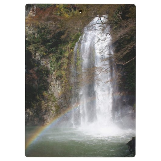 Wasserfall und Regenbogen Klemmbrett (Rückseite)