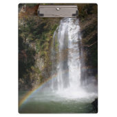 Wasserfall und Regenbogen Klemmbrett (Vorderseite)