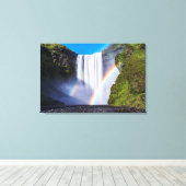 Wasserfall und Regenbogen Leinwanddruck (Insitu (Holzboden))