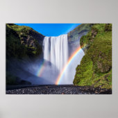 Wasserfall und Regenbogen Poster (Vorne)