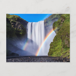 Wasserfall und Regenbogen Postkarte