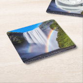 Wasserfall und Regenbogen Rechteckiger Pappuntersetzer (angewinkelt)