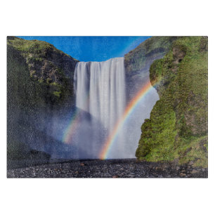Wasserfall und Regenbogen Schneidebrett