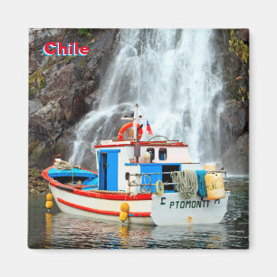 Wasserfall und Schiff, Chile Magnet