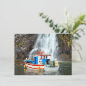 Wasserfall und Schiff Karte (Stehend Vorderseite)