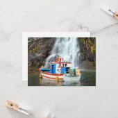Wasserfall und Schiff Karte (Vorderseite/Rückseite Beispiel)