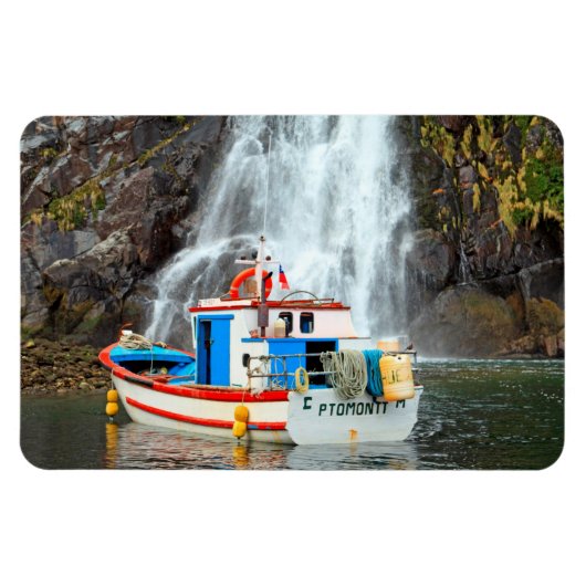 Wasserfall und Schiff Magnet (Horizontal)