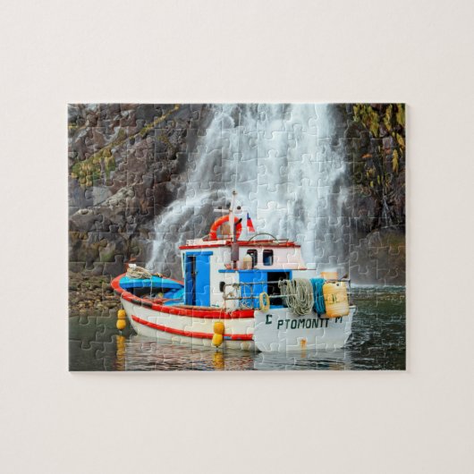 Wasserfall und Schiff Puzzle (Horizontal)