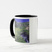 Wasserfall und Wildblumen auf Almwiesen, 2 Tasse (Vorderseite Links)