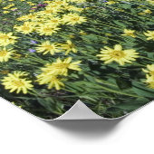 Wasserfall und Wildblumen auf Almwiesen, Poster (Ecke)