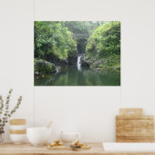 Wasserfall unter der Brücke Poster (Küche)