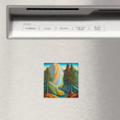 Wasserfall unter Pinienbäumen Magnet (In Situ (Geschirrspüler))