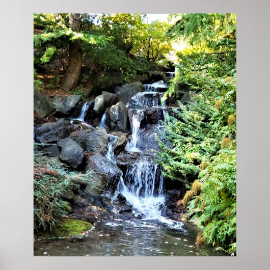 Wasserfall Van Dusen Botanischer Garten Vancouver Poster (Vorne)