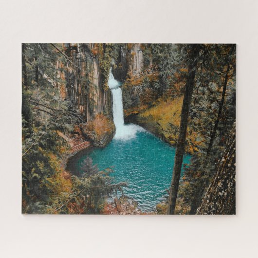Wasserfall versteckt im Wald Puzzle (Horizontal)