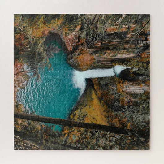 Wasserfall versteckt im Wald Puzzle (Horizontal)