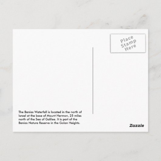 Wasserfall von Banias und Psalm 104:13 Postkarte (Rückseite)