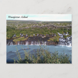Wasserfall von Hraunfossar in Island Postkarte
