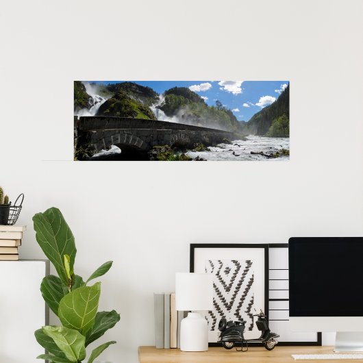 Wasserfall von Latefossen in norwegischem Poster (Heimbüro)