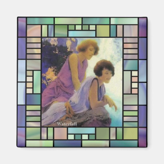 "Wasserfall" von Maxfield Parrish Magnet (Vorne)