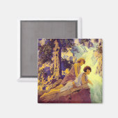 Wasserfall - von Maxfield Parrish Magnet (Vorderseite/Rückseite)