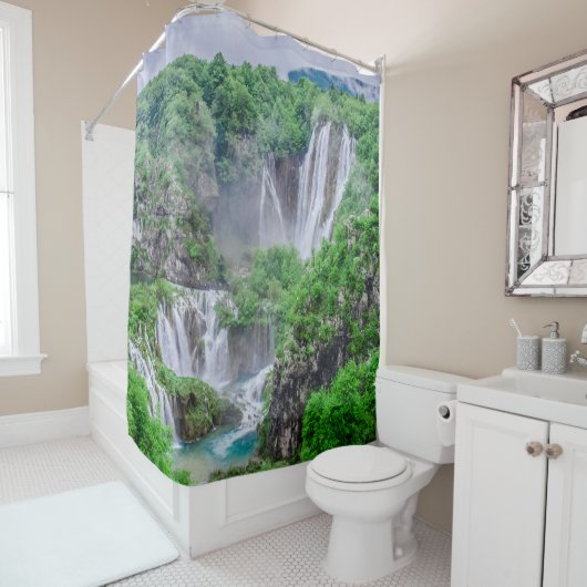 Wasserfall von Plitvicer Seen Duschvorhang (Beispiel)