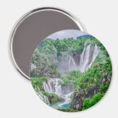 Wasserfall von Plitvicer Seen Magnet (Vorderseite/Rückseite)