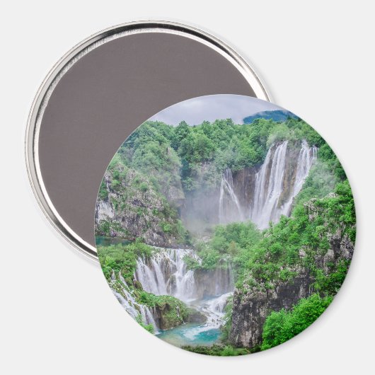 Wasserfall von Plitvicer Seen Magnet (Vorderseite/Rückseite)