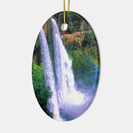 Wasserfall Wailua Kauai Hawaii Keramik Ornament (Links)