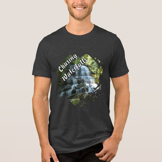 Wasserfall: Wandern Tri-Blend Shirt (Vorderseite)