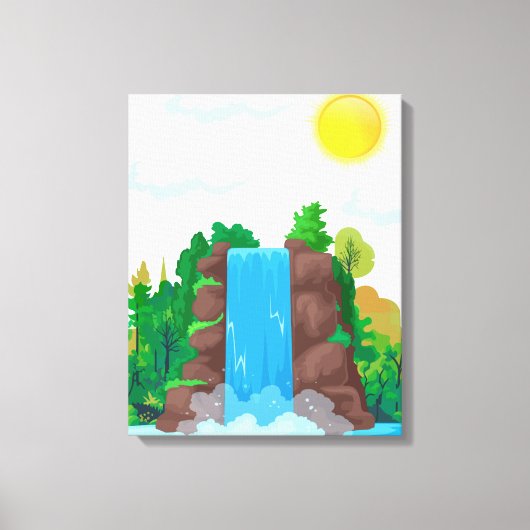 Wasserfall-Wandkunst Leinwanddruck (Vorderseite)