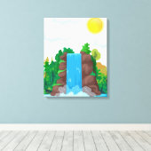 Wasserfall-Wandkunst Leinwanddruck (Insitu (Holzboden))