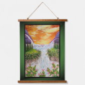 Wasserfall Wandteppich Mit Holzrahmen (Vorderseite)