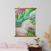 Wasserfall Wandteppich Mit Holzrahmen (Schlafzimmer)