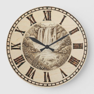 Wasserfall-Wanduhr Große Wanduhr