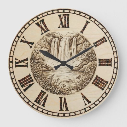 Wasserfall-Wanduhr Große Wanduhr (Vorderseite)