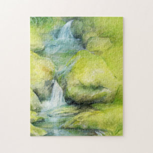 Wasserfall Wasserfall Wasserfall Kunstmalerei Puzz Puzzle