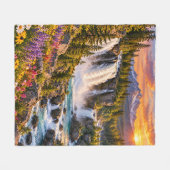 Wasserfall-Wildnis Fleecedecke (Vorderseite (Horizontal))