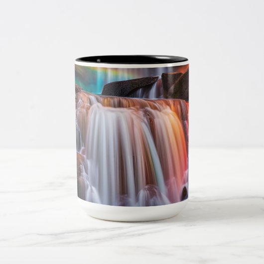 Wasserfall Zweifarbige Tasse (Mittel)