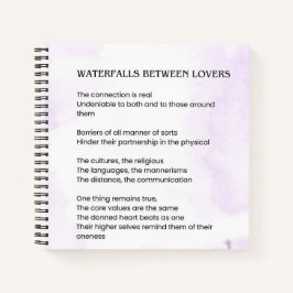 Wasserfall zwischen Liebenden Gedicht aufleben Notizblock