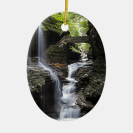 Wasserfälle an Watkins Schlucht, NY Keramikornament